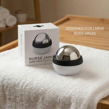 Nurse Jamie Super-Cryo Massaging Orb – Stainless Steel Roller for Face & Body – Long-Lasting Cooling & Warming Therapy for Circulation, Recovery & Tension Relief
