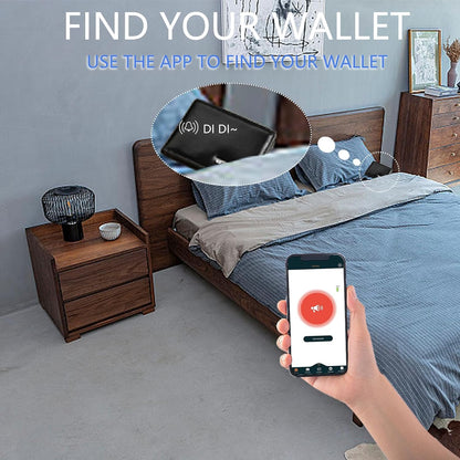Mens Wallet Tracker Work for Anroid & iOS Device, Smart Wallet for Men WIth Tracker (Android & iOS, Carbon Black & Black)