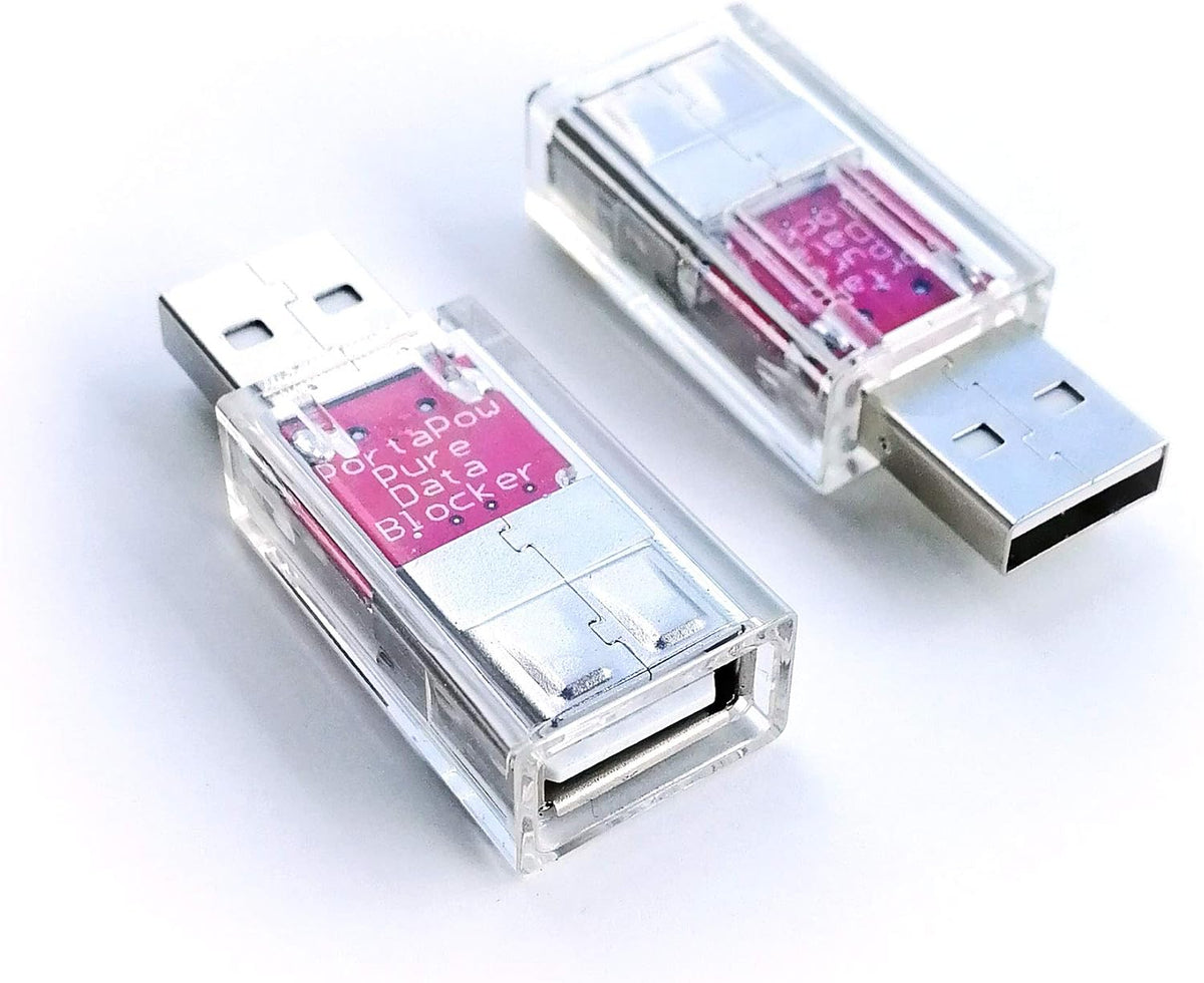 PortaPow USB Data Blocker (White 2 Pack) - Protect Against Juice Jacking