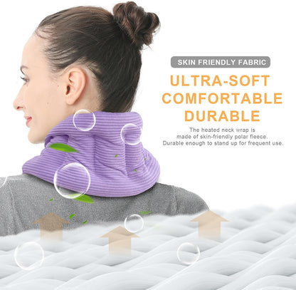 UNCN Long Wide Heating Pad for Neck and Shoulders Back 33x5.9 Microwavable Large Moist Heat Pack Warm Hot Compress Neck Wrap Weighted Bag Massage Reusable Herbal Nature Calming Portable 1.95Pounds