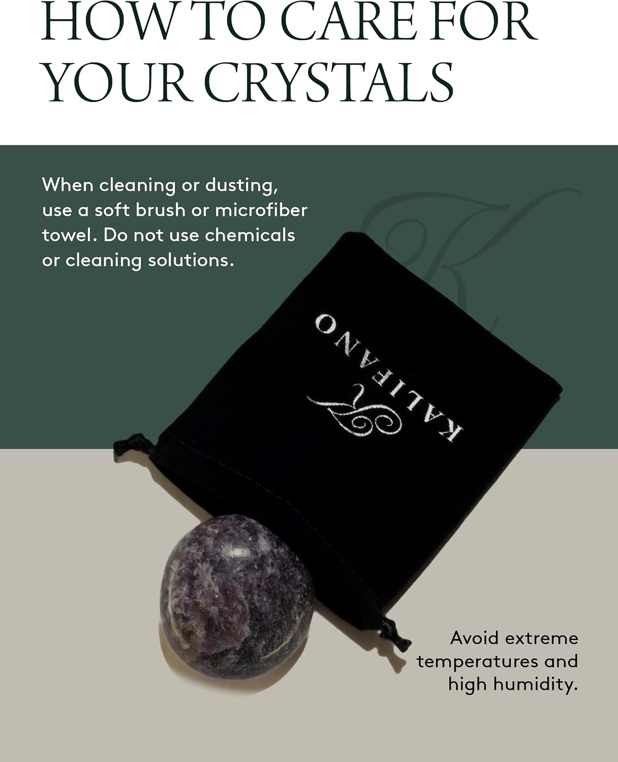 KALIFANO Palm Stone with Healing & Calming Effects - AAA+ Grade High Energy Worry Stone with Information Card - Reiki Crystal Used for Courage (Family Owned and Operated)