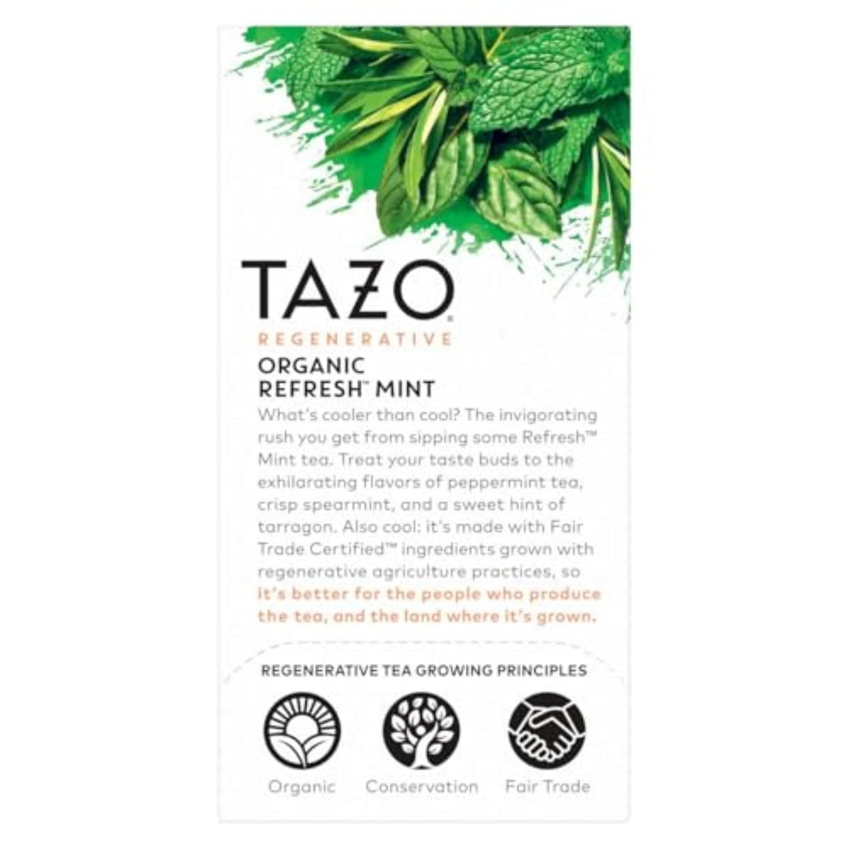 TAZO Refresh Mint Herbal Tea Bags with Peppermint and Spearmint, Caffeine Free, 96 Tea Bags (Pack of 2)