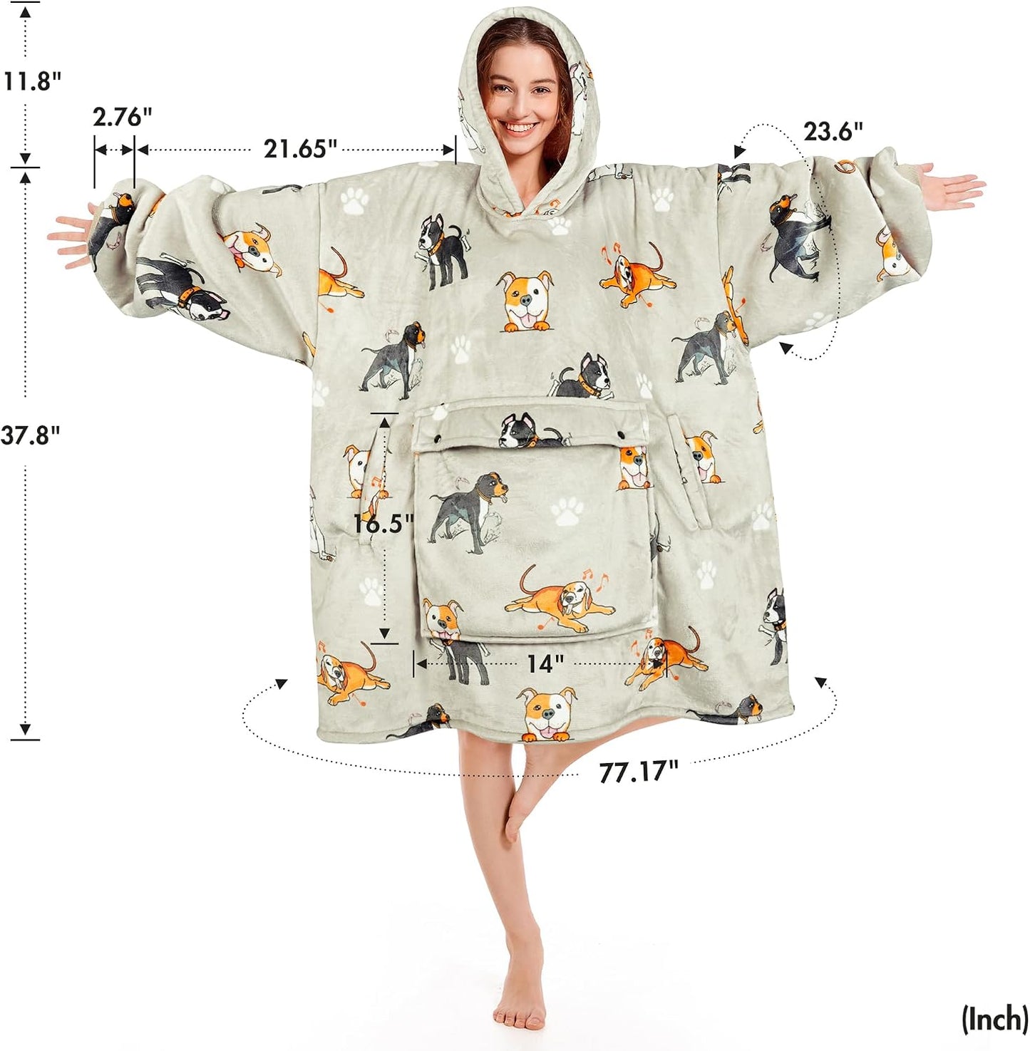 Narecte Cozy Oversized Blanket Hoodie Wearable Blanket Adults Soft Hooded Blanket Hoodie Birthday Gifts for Women Christmas - Colors B