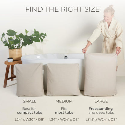 BADESOFA® Luxury Bath Pillow M in Ivory, Quick-Drying Bath Back Pillow