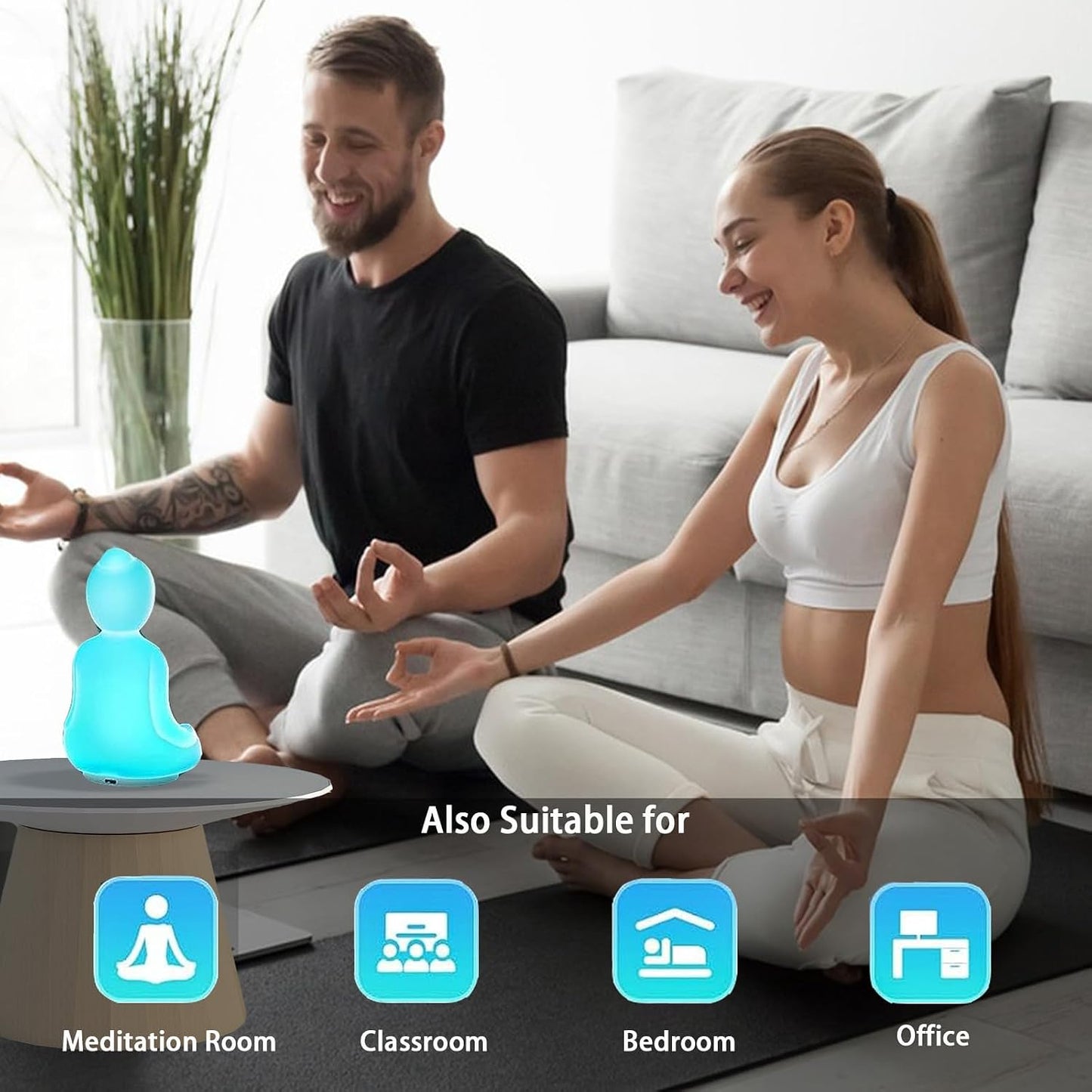 ETHORY Mindfulness Breathing Yoga 4-7-8 Guided Visual Meditation Breathing Light Rechargeable Relaxation Christmas Gifts Halloween Gifts