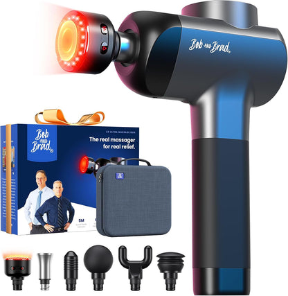 BOB AND BRAD X6 Pro Max Massage Gun with Heat and Cold, FSA Eligible HSA Deep Tissue Percussion Massager Gun for Athletes, Metal Head & 5 Speeds, Handheld Muscle Massager for Body and Back Pain Relief