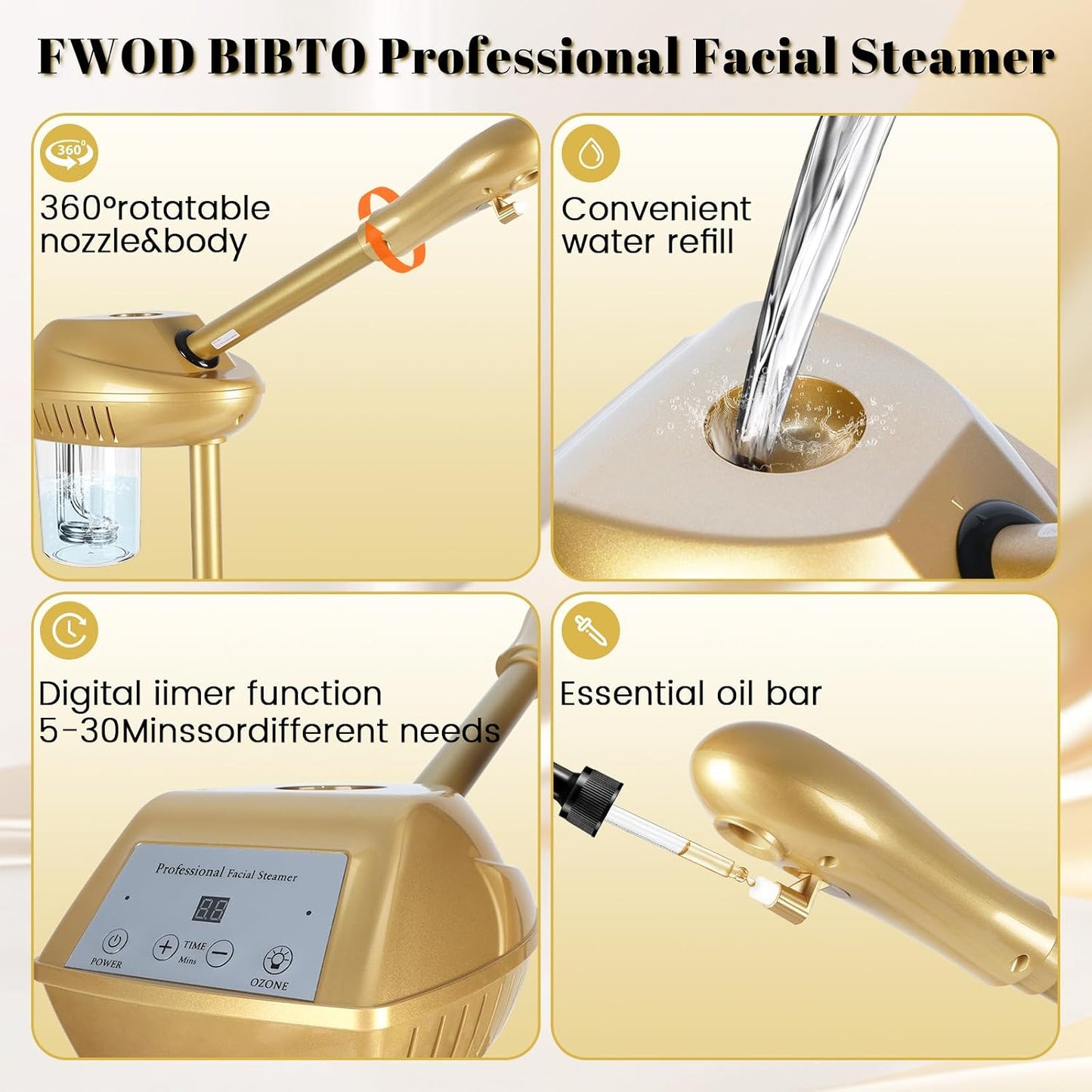 Facial Steamer Professional for Deep Cleansing and Hydration, More Steam