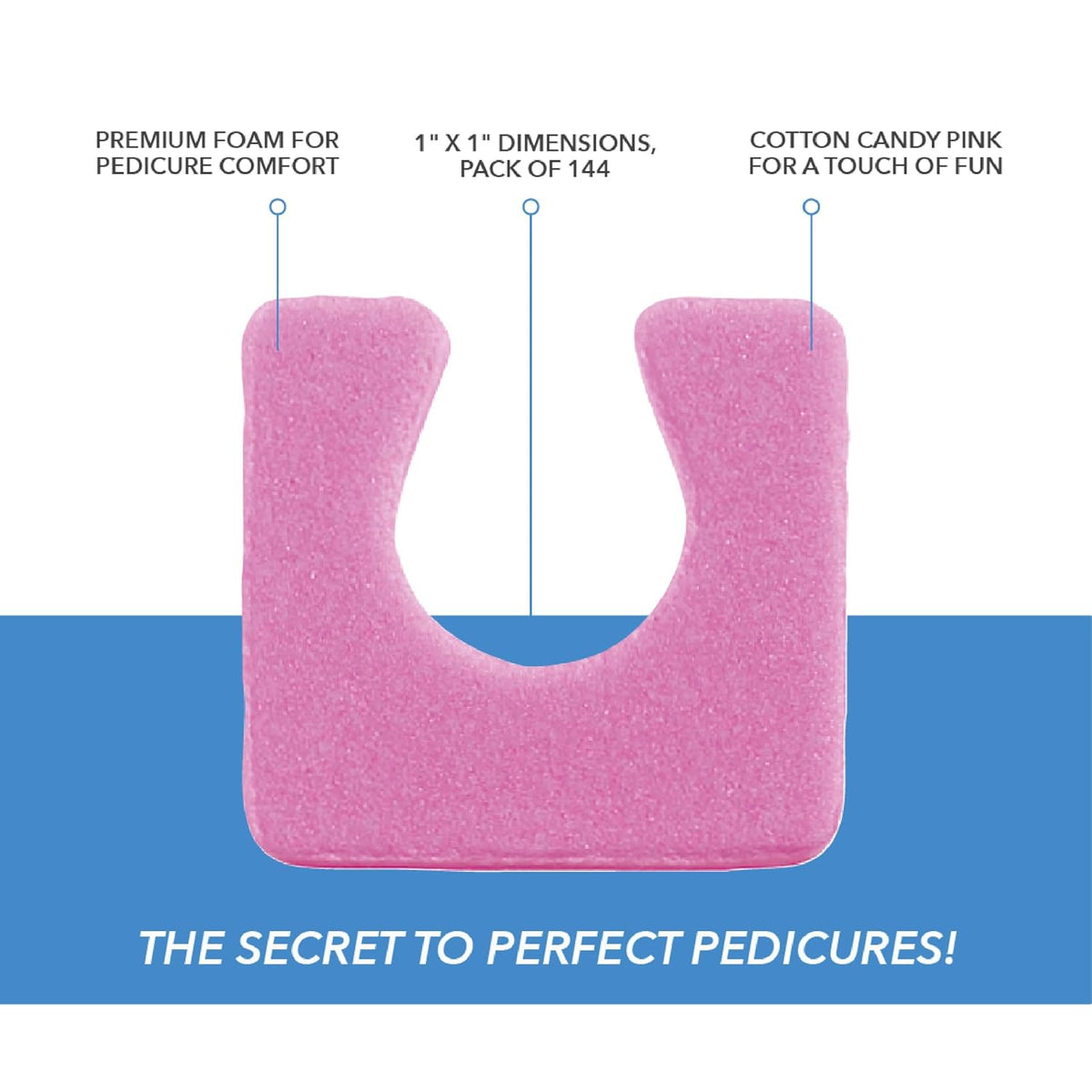 ForPro Sole Toe Separators - Black Luxurious Foam Separators - Individual Toe Separators for Pedicures â€“ 144-Count