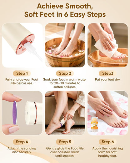 Electric Foot Callus Remover, Rechargeable Foot File Pedicure Kits