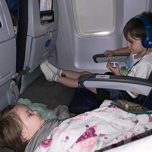 [2-Pack] Rewondah Inflatable Foot Rest Airplane, Kids Airplane Bed | Adjustable Height Travel Foot Rest Pillow | Toddler Flights Seat Extender | Inflatable Foot Rest for Air Travel Flights Train, Car