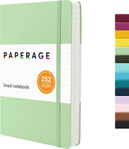 PAPERAGE Lined Journal Notebook, Hardcover Journal for Women & Men, 160 Pages, (5.6 in x 8 in), College Ruled Journaling Notebook for Work, School Supplies & Note Taking, (Black)