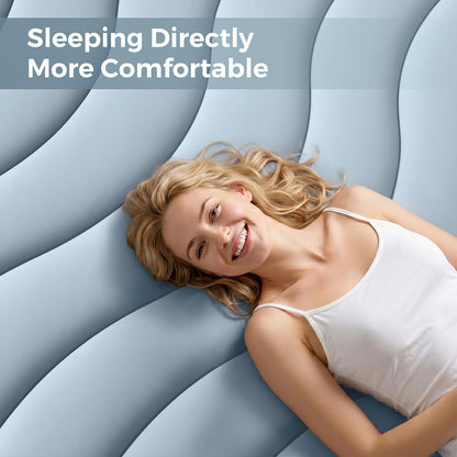 EASELAND Cooling Mattress Pad Queen Size for Hot Sleepers Pillow Top Mattress Cover Quilted Fitted Mattress Protector Breathable Mattress Topper with 8-21" Deep Pocket(60x80 Inches,Light Grey)
