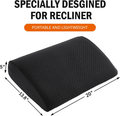 HOMBYS Lumbar Support Pillow for Recliner Chair, Memory Foam Back Support Cushion for Elderly,Extra Large Lumbar Support Pillow,Thick Backrest for Home Reading (Grey, 20“x13.5"x5")