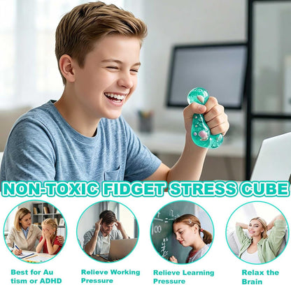 Stress Cube Squishy Fidget Toys- 2 Pack Squeeze Toys, Gifts Anxiety Relief Items for Teens & Adults Men Women, Office Desk Accessories Sensory Toy for Anxiety ADHD, Party Favors Goodie Bag Fillers