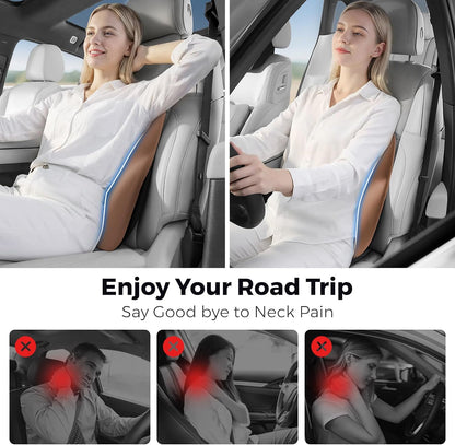 BEBAS Lumbar Support Pillow for Car, Memory Foam Back Cushion for Driving, Ergonomic Lumbar Pillow for Pain Relief, Comfort Lower Back Support for Office Chairs, Car Seat, Wheelchair -Black