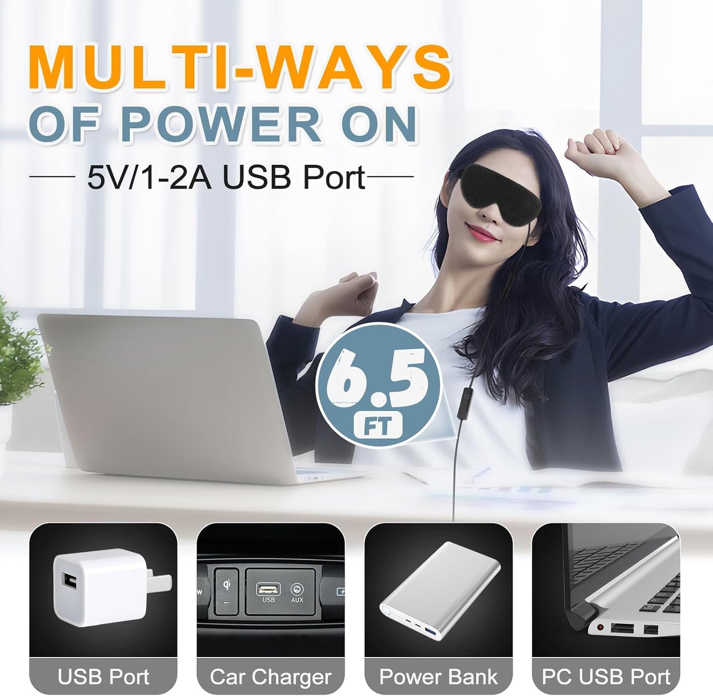 Heated Eye Mask for Dry Eyes, USB Electric Warm Eye Compress Heat Eye Masks with Temperature&Timer Control, Eye Heating Pad for Dry Eyes, Stye Treatment, Chalazion, Blepharitis, MGD, Puffy