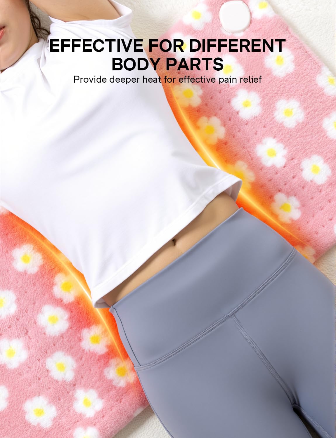 ALLJOY King Size Heating Pad for Back Pain Relief, 33”x 17” Extra Large Heating Pad for Period Cramps, FSA Eligible HSA, Portable Heat Pad for Neck and Shoulders, Birthday Gifts for Women Men - Pink
