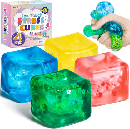 VISCOO 2 Pack Stress Cube, Slow Rising Cube Squishy for Anxiety Relief
