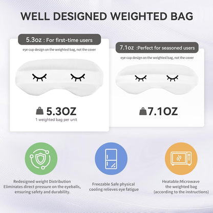 Lyocell Weighted Sleep Eye Mask for Women Men, 5.3oz & 7oz, Cooling, Removable Washable Weighted Bag, Light Blocking Eye Cover, Soft Eye Shade for Travel Essentials, Office Naps, Gift,Purple