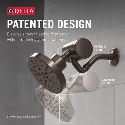 Delta Faucet Clarifi Premium Shower Filter Attachment with Filter, Hard Water Shower Filter, Shower Head Filter, Stainless 5SF100-SS