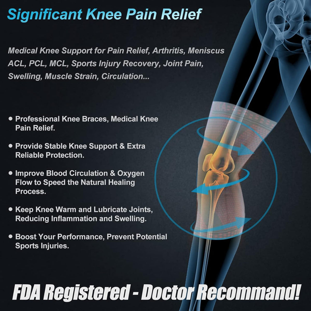 NEENCA Professional Knee Brace, Medical Knee Support for Women & Men Relief