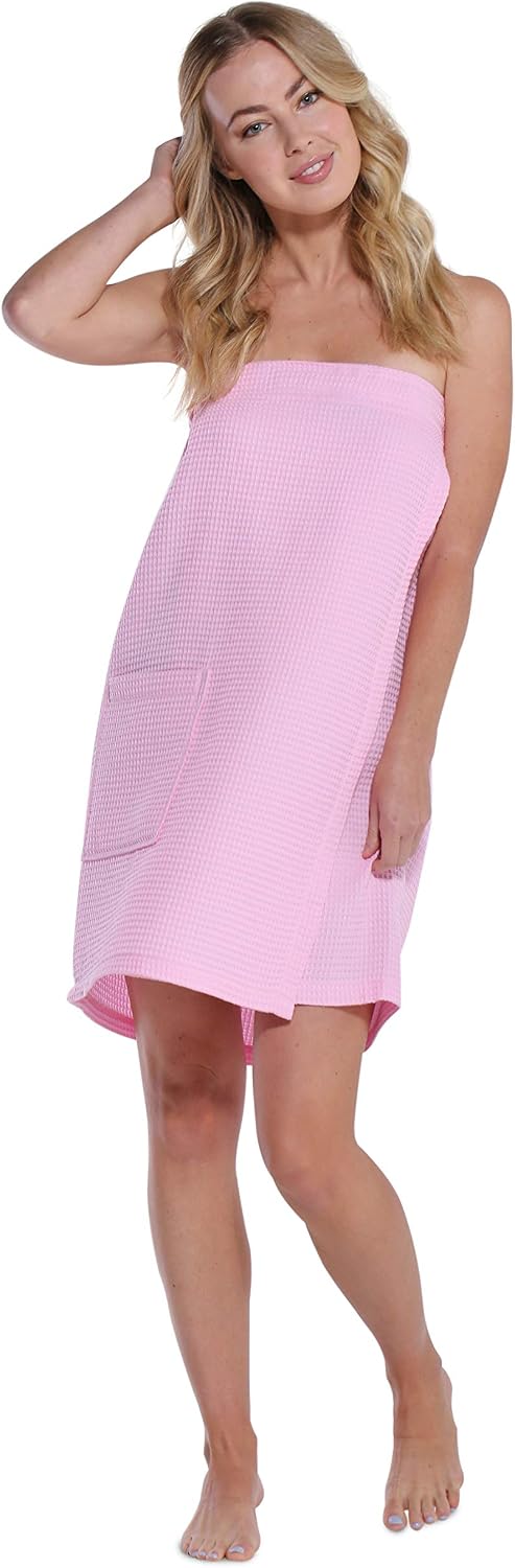 Turquaz Lightweight Knee Length Waffle Robes For Women Spa Bath Waffle