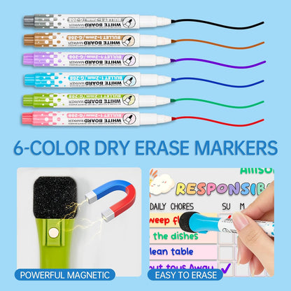 Acrylic Magnetic Kids Chore Board & Star Reward Jar - Dry Erase Fridge Calendar with Erasable Markers, Wooden Stars & DIY Stickers for Visual Schedule, Behavior Tracking & Potty Training Toddlers