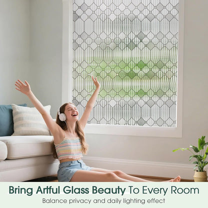 Coavas Blackout Window Film, 100% Light Blocking Privacy Window Film, No Glue Static Cling, Heat & UV Blocking, Removable Room Darkening Window Cover, Renter Friendly for Bedroom, 17.5x78.7Inch,Black