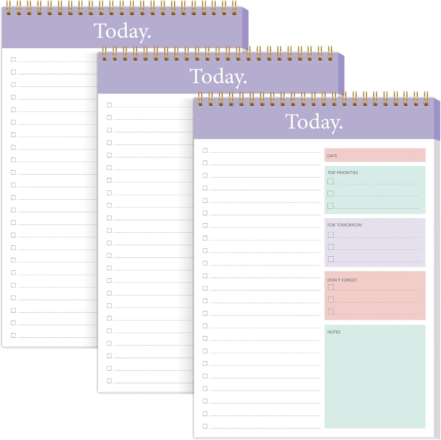 To Do List Notepad - Daily Planner Notepad 104 Pages Task Planner, 6.7" x 9.8" Double Sided Spiral Notebook with Checklist Productivity Planning Pad for Work Office Home-Pink