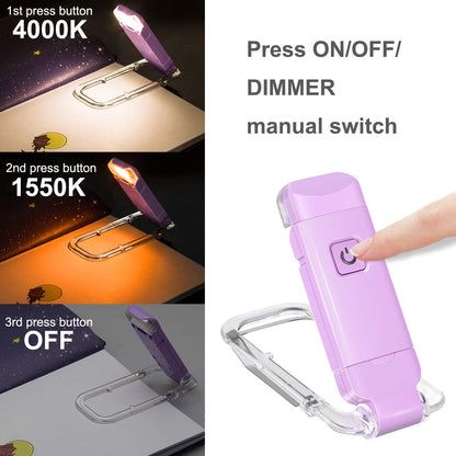 BIGLIGHT Amber Book Reading Light, LED Clip on Book Lights, Reading Lights for Books in Bed, Small Book Light for Kids, USB Rechargeable, 2 Brightness Adjustable for Eye Protection, Orange