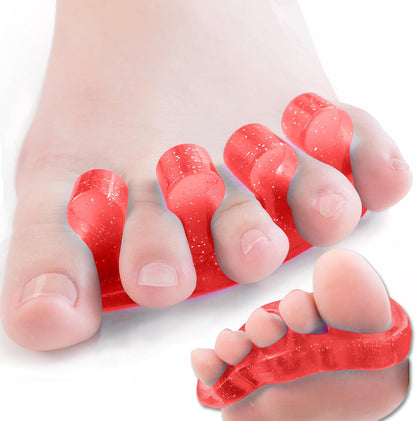 DR. JK- ToePal Gel Toe Separator, 2 Pairs, Toe Spacers, Toe Straightener, Hammer Toe Straightener, Toe Spreader, Toe Stretcher, Toe Corrector for Women and Men, Bunion Corrector