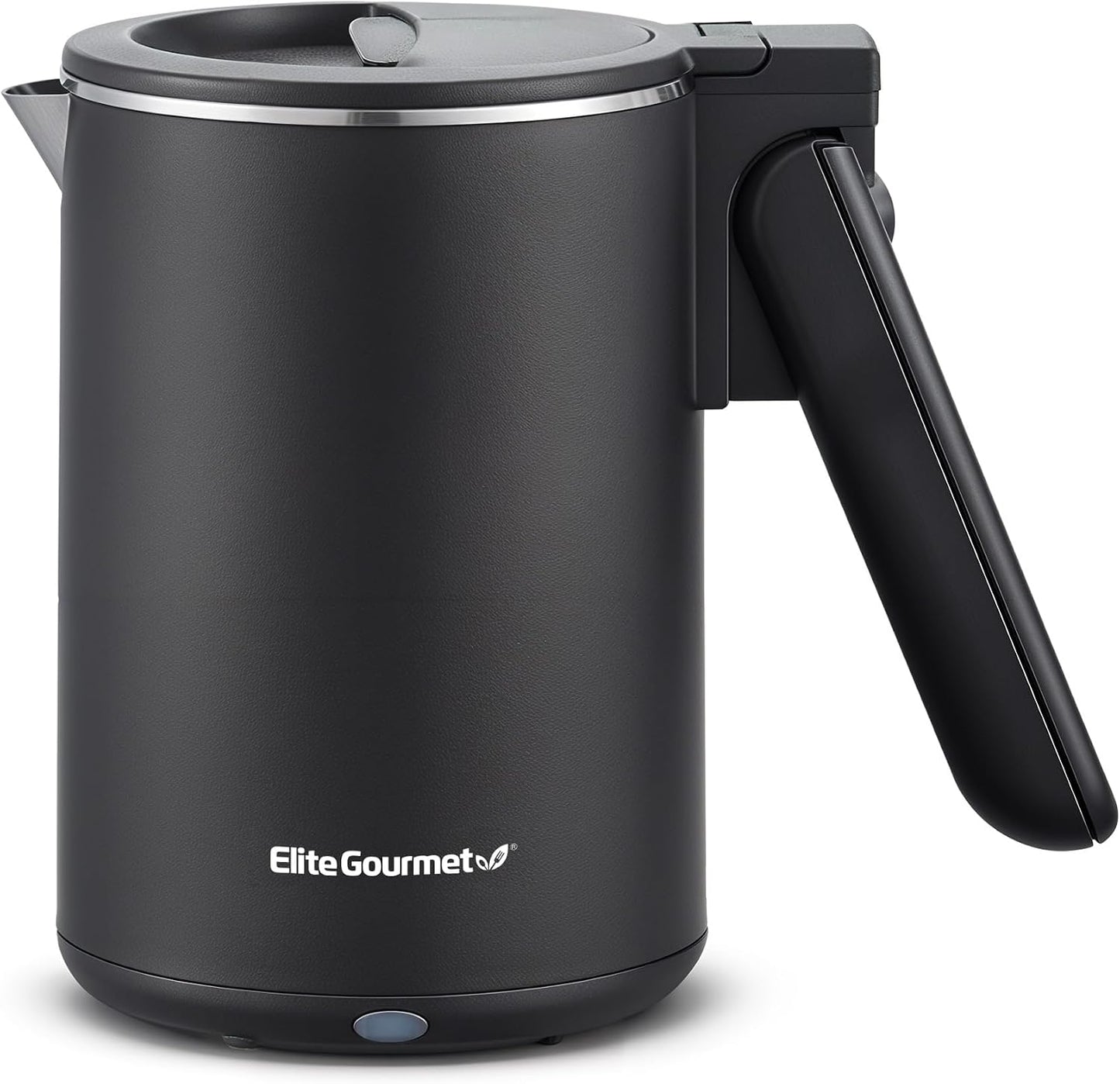 Elite Gourmet 1.7L Dual Wall Cool Touch Electric Tea Kettle, Borosilicate Glass, 304 Stainless Steel Interior, Programmed Digital Touchscreen, Keep Warm, Auto Off & Audible Indicator, Black