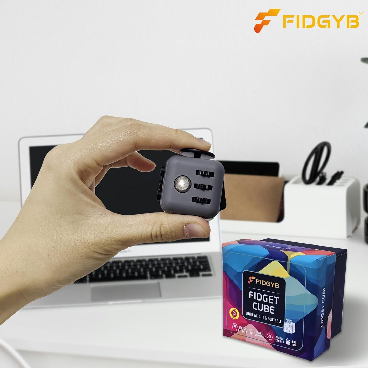 Cube Fidget Stress Relief Toy for Adults & Kids, Smooth, Quiet Sensory Toy for Anxiety, Focus & ADHD Idea[Black_Green]
