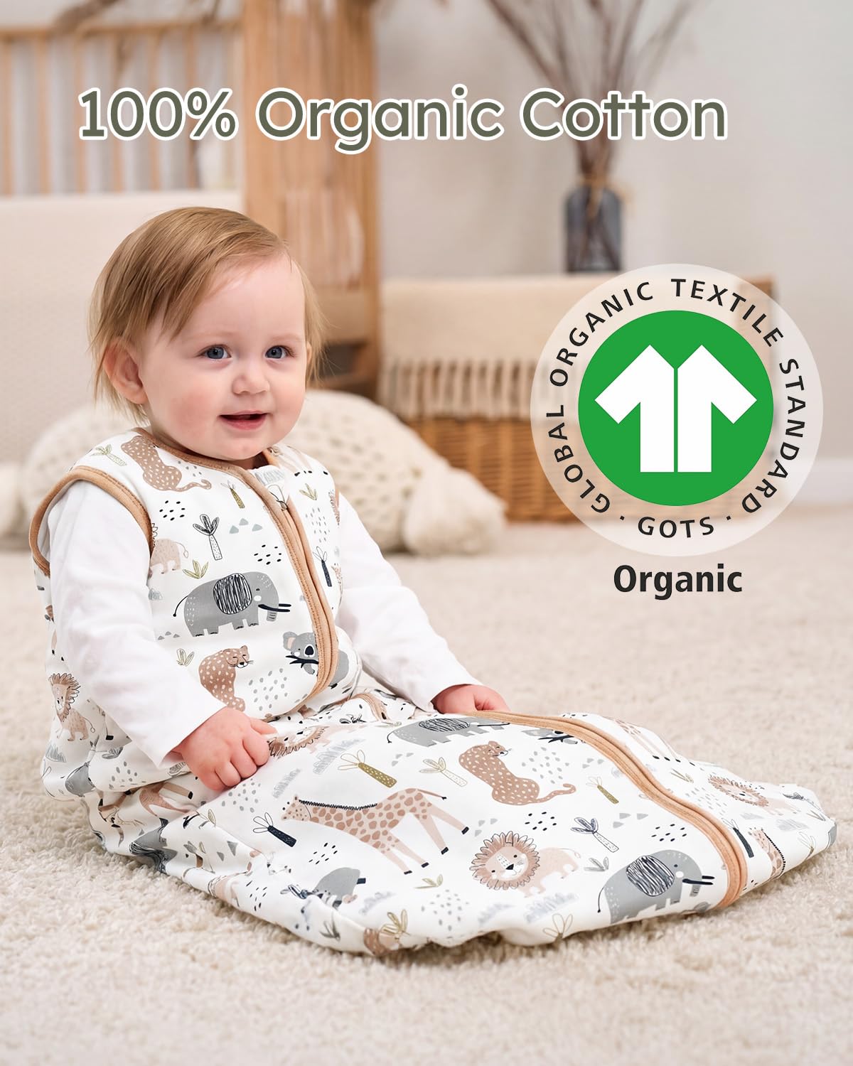 Yoofoss Baby Sleep Sack Baby Wearable Blanket 100% Cotton 2-Way Zipper Toddler Sleeping Sack