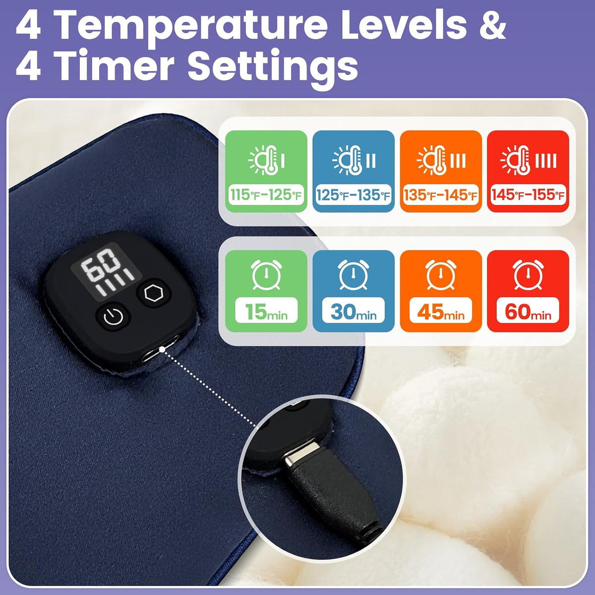 Heated Eye Mask for Dry Eyes, Cordless Warm Eye Compress with 4 Heat & time Levels, Eye Heating pad for Blepharitis, Styes, Travel, Improved Sleep, Gift
