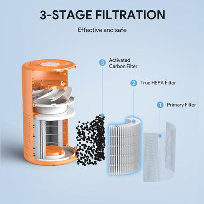 FULMINARE Air Purifiers for Home Bedroom H13 HEPA Air Purifier, 3 Speeds, Timer, 24dB, Small Mini Air Purifier with Night Light, Sage Green