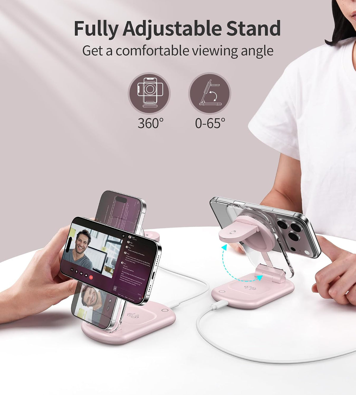 Mukiya 3 in 1 Magnetic Wireless Charging Station for Apple Devices