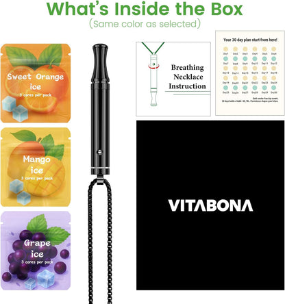 Breathing Necklace for Anxiety Adults - Adjustable Air Outlet Breathe Necklaces with Natural Flavored - Breath Free Stress Relief Device with Flavor - Meditation Gifts for Women Men