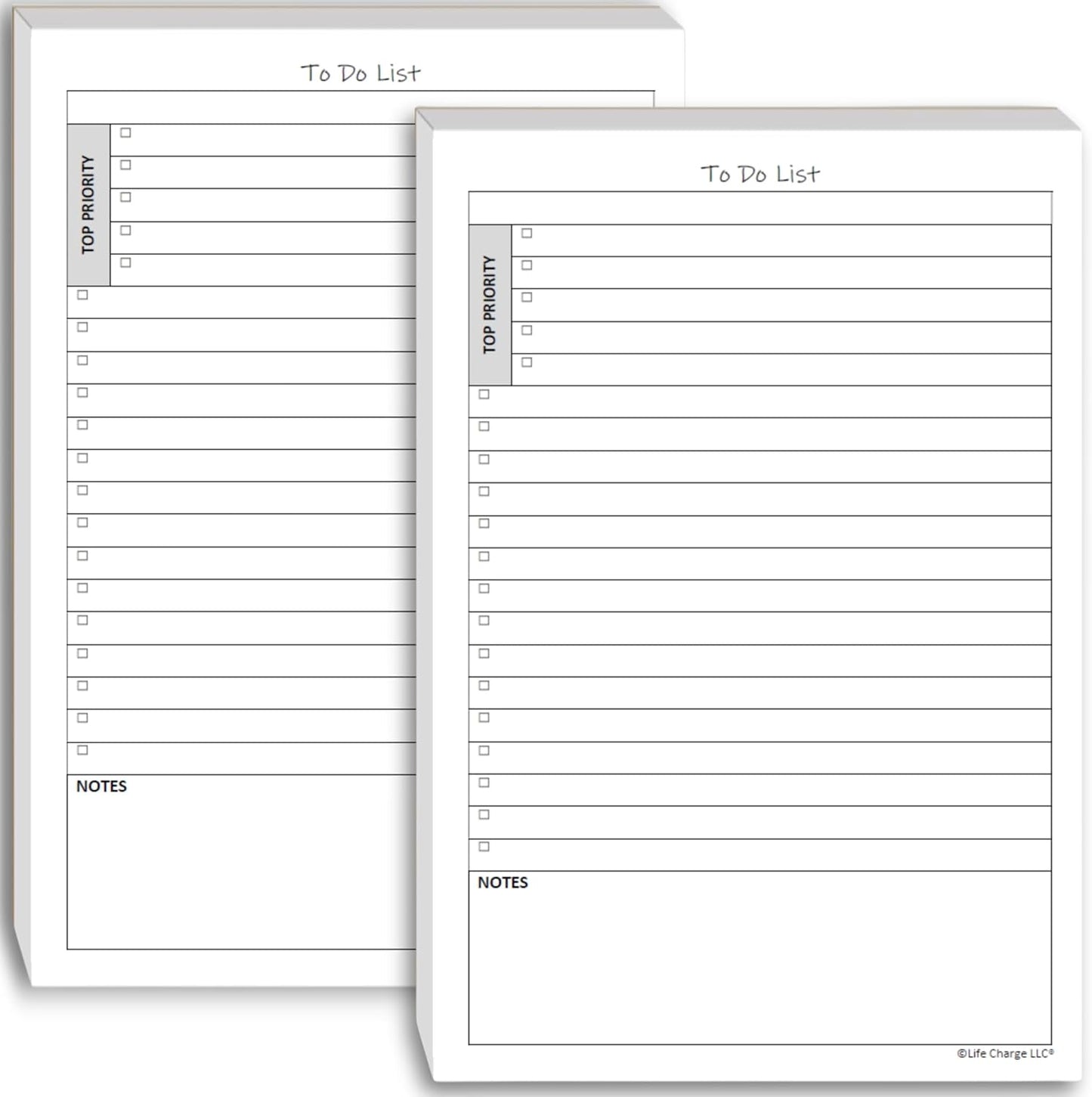 Life Charge Weekly Planner Notepad for Work & Home, Weekly To Do List Pad with Daily Checklist, Priority & Notes, 60 Pages, 8.5 x 11 Letter, Landscape