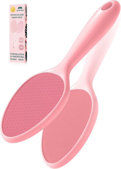 Glass Foot File Callus Remover for Feet, Heel Scraper, Pumice Stone, Diabetic Feet Scrubber Dead Skin Remover for Feet Professional Pedicure Tools | Diabetic Foot Scrubber | Nano-Glass | Safe, Effective Yet Gentle | Seamless ,Hygienic, Durable