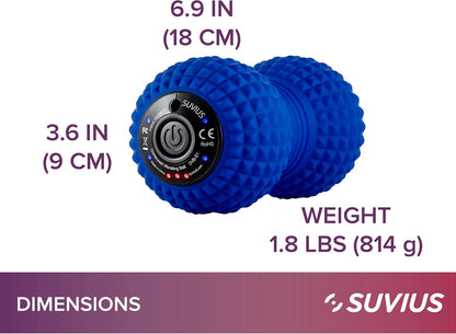 Vibrating Peanut Roller - 4 Vibration Levels - Rechargeable - Muscle Roller for Deep Tissue Massage and Muscle Recovery - Massager for Back, Neck, Foot, Leg, and Body - Black