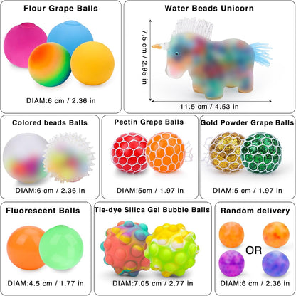 36 Pack Stress Balls, Squishy Balls, Squishy Fidget Stress Relief
