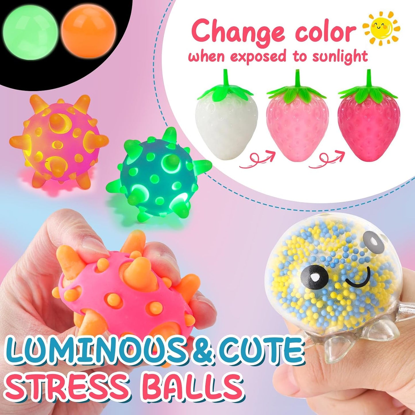 36 Pack Stress Balls, Squishy Balls, Squishy Fidget Stress Relief