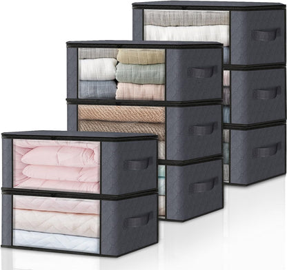 HomeHacks Clothes Organizer Storage Bags, 35L Storage Bins, Gray