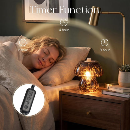 Candeldo Mushroom Wax Melt Warmer: Wax Melter Warmer with Timer Cute Melter Fragrance Candle Lamp Home Decor Mothers Day Birthday Gift for Women