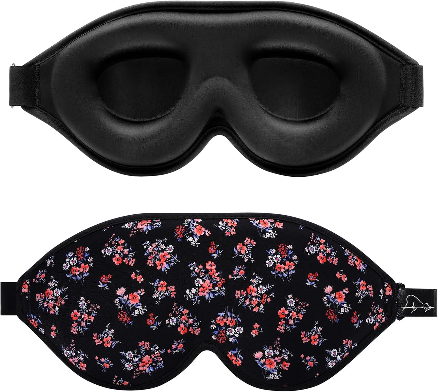 ALASKA BEAR Sleep Mask for Side Sleepers Patented Design, Cup-Shaped and Extra-Soft, 100 Blackout Eye Mask Shades Cover for Men and Women Home or Travel, Machine Washable, Black