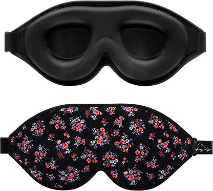 ALASKA BEAR Sleep Mask for Side Sleepers Patented Design, Cup-Shaped and Extra-Soft, 100 Blackout Eye Mask Shades Cover for Men and Women Home or Travel, Machine Washable, Black