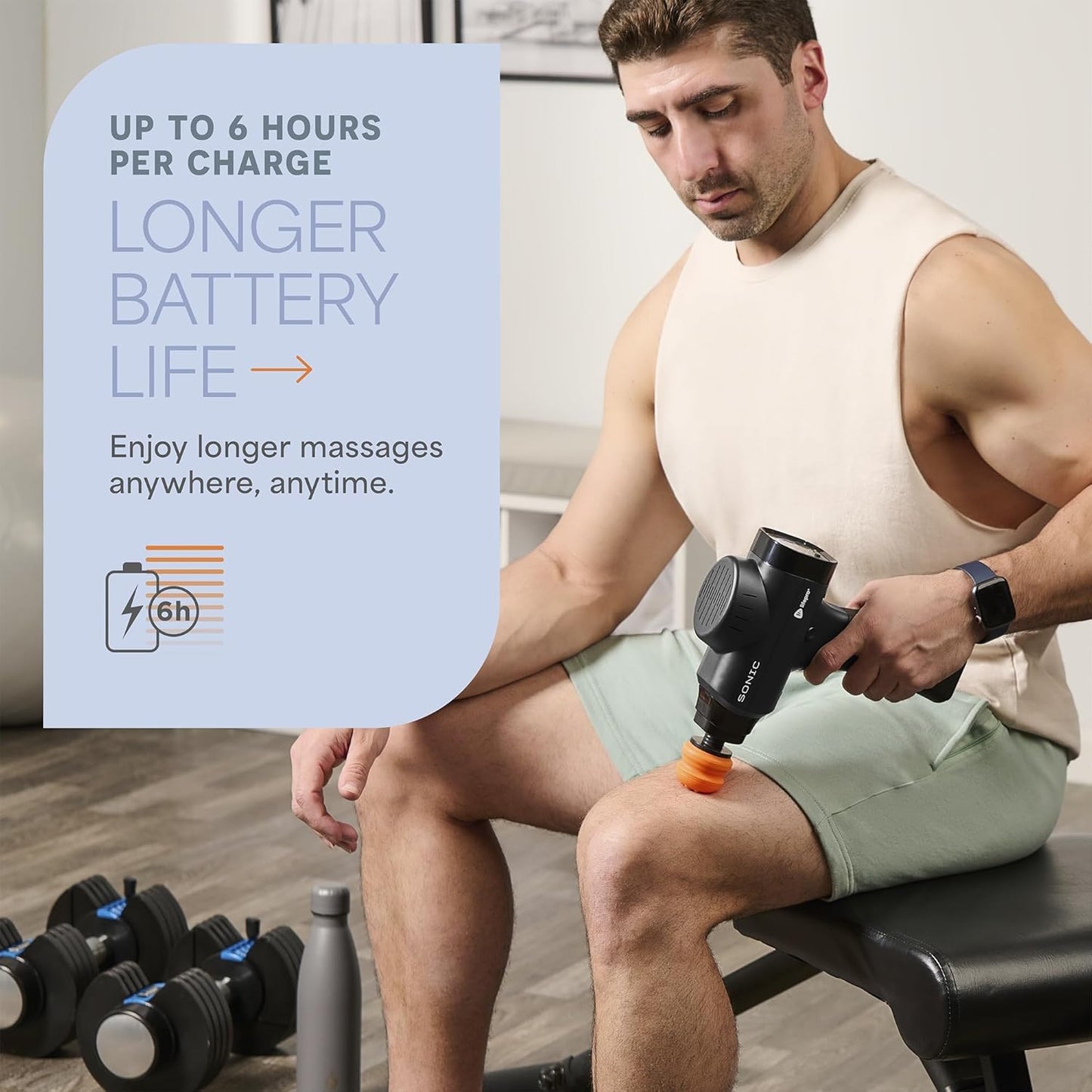 Lifepro Massage Gun - Percussion Muscle Massager for Athletes with 8 Massage Heads and 5 Speed Settings - Deep Tissue Back and Muscle Massage Gun for Recovery