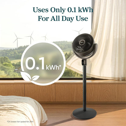 LEVOIT Standing Fan for Bedroom, 20dB Quiet Pedestal Fan for Sleep, 1024 CFM Ultra-High Airflow, 90° Oscillating Floor Fan, DC Motor, 5 Speeds, 12H Timer, Remote, for Home, Room, Office, White