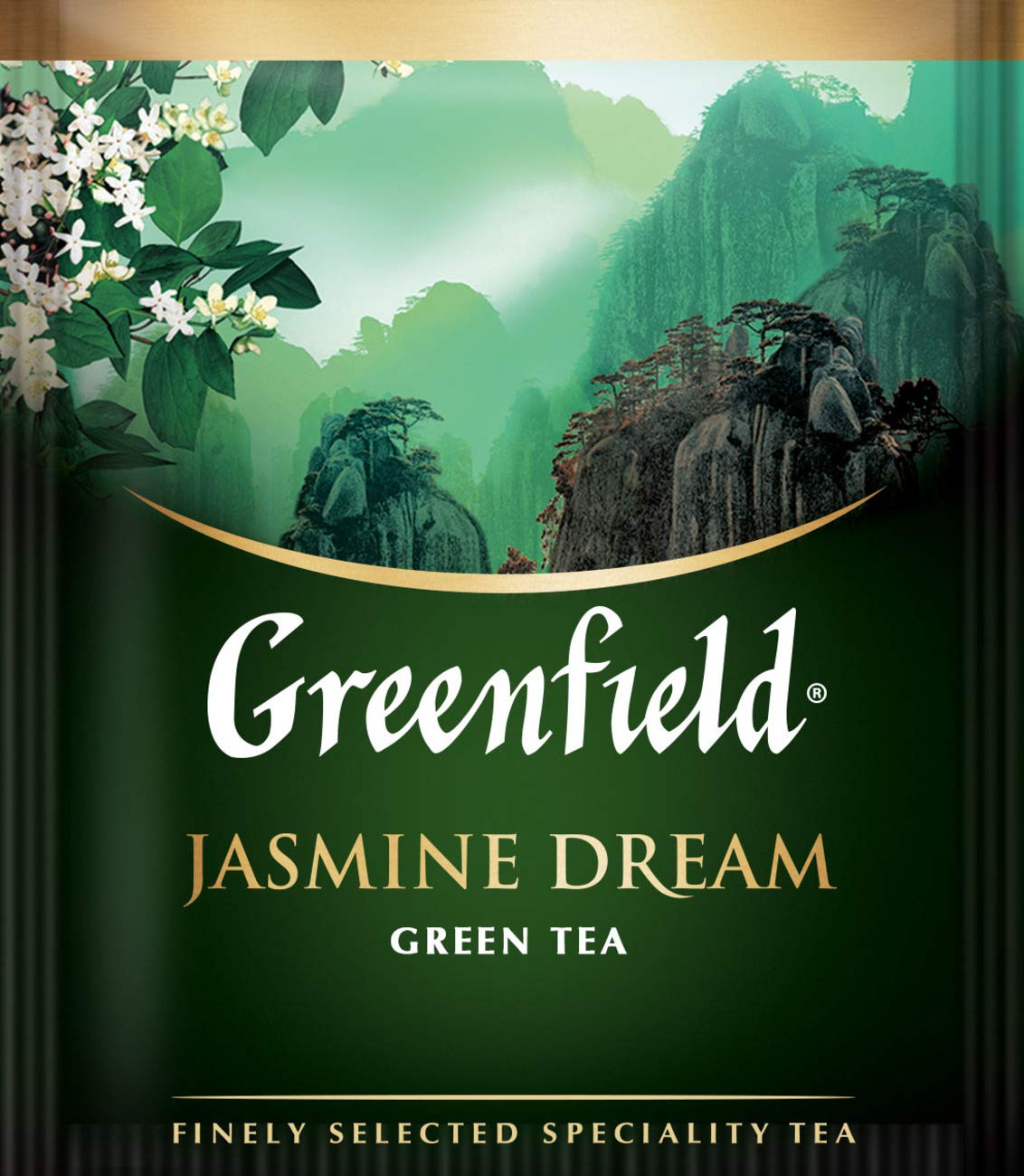 Greenfield Jasmine Dream Green Tea - 100 Individually Wrapped Tea Bags - Premium Chinese Green Tea with Natural Jasmine Petals - Refreshing and Aromatic Flower Tea - 7.05 oz